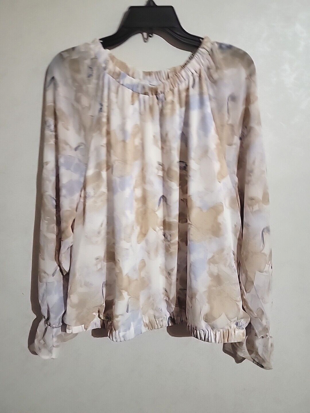 Nine West Blouse Layered Elastic Waist sz XXL Floral